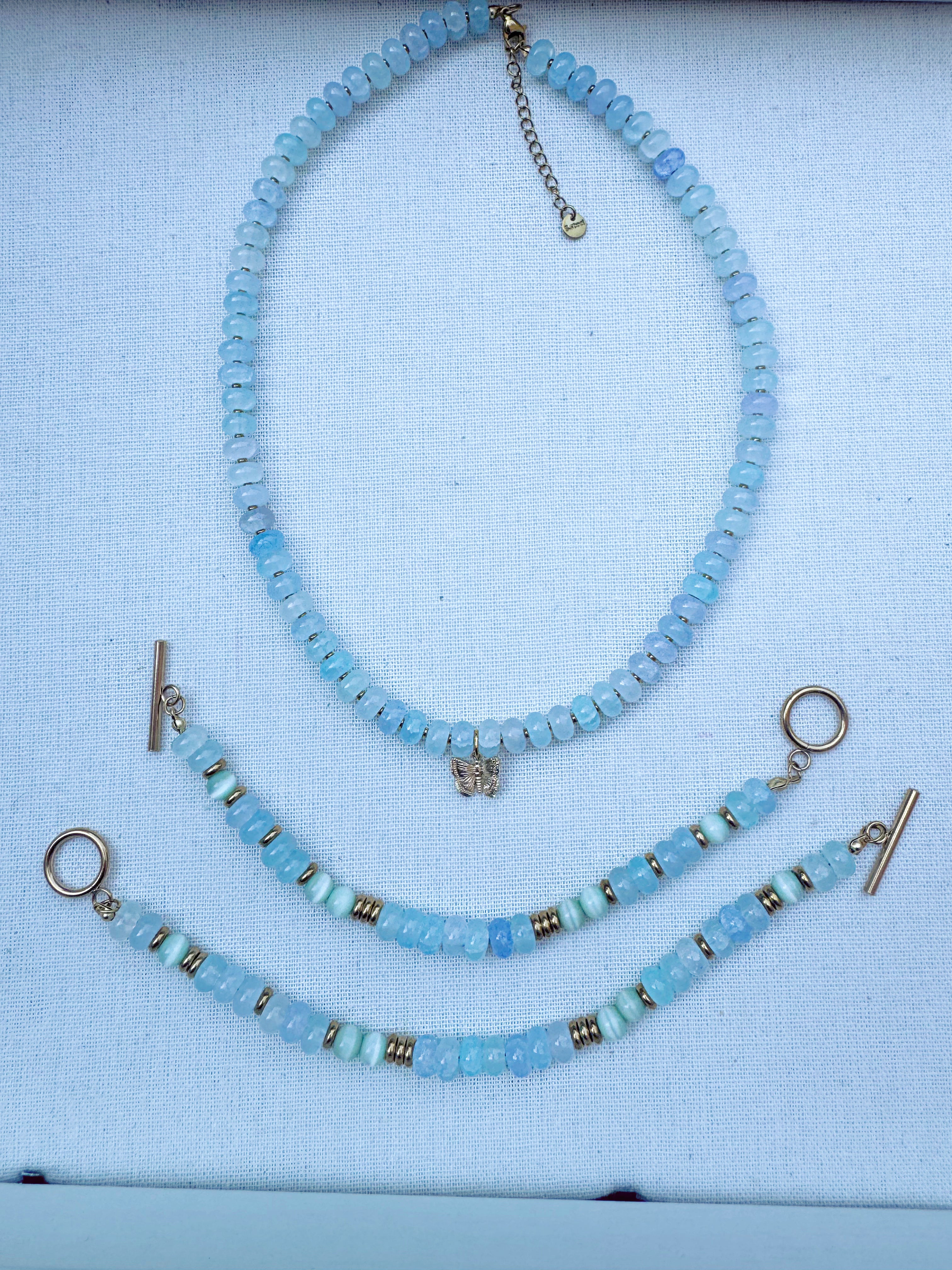 Blue Mist Butterfly Necklace