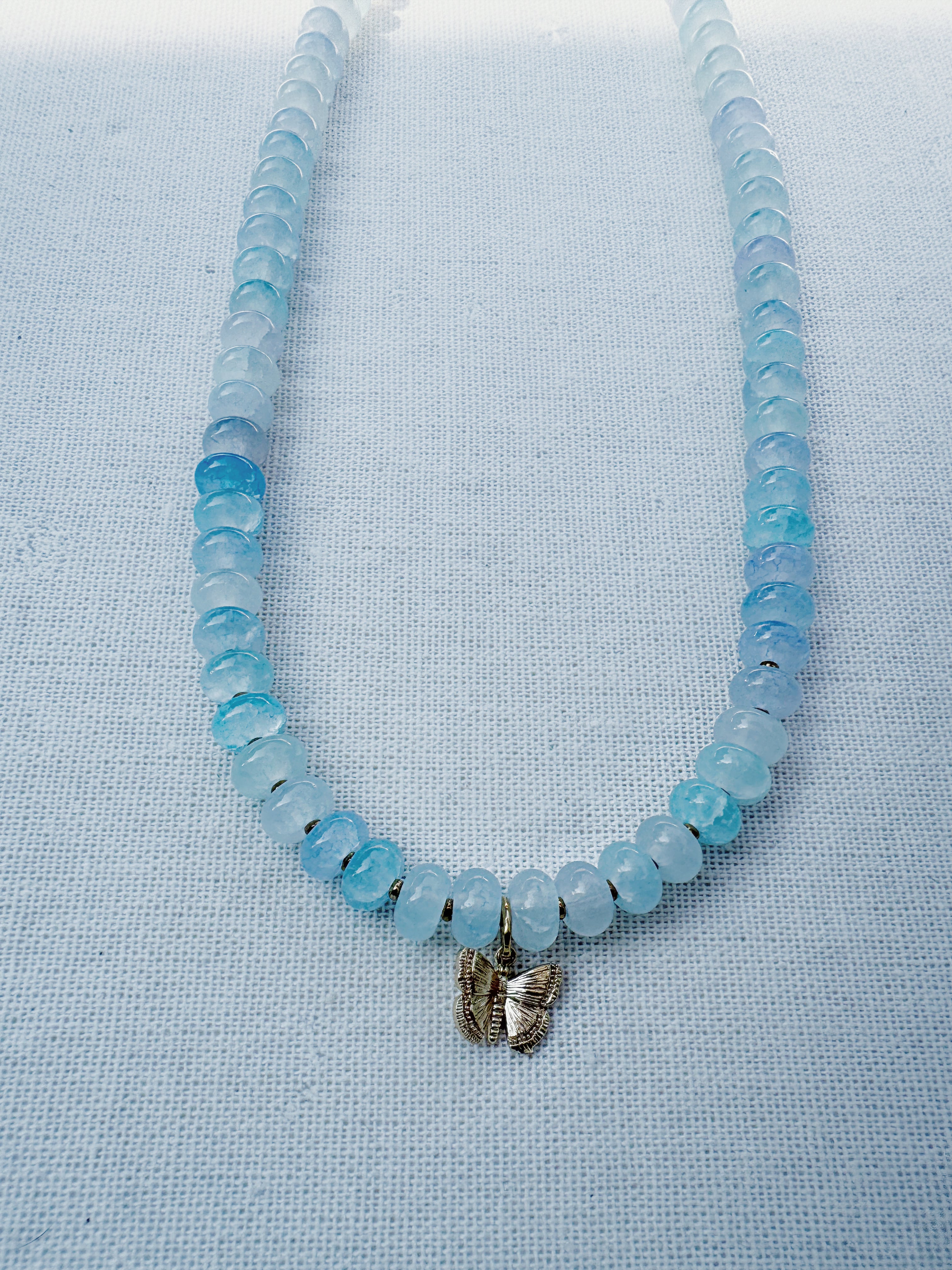 Blue Mist Butterfly Necklace