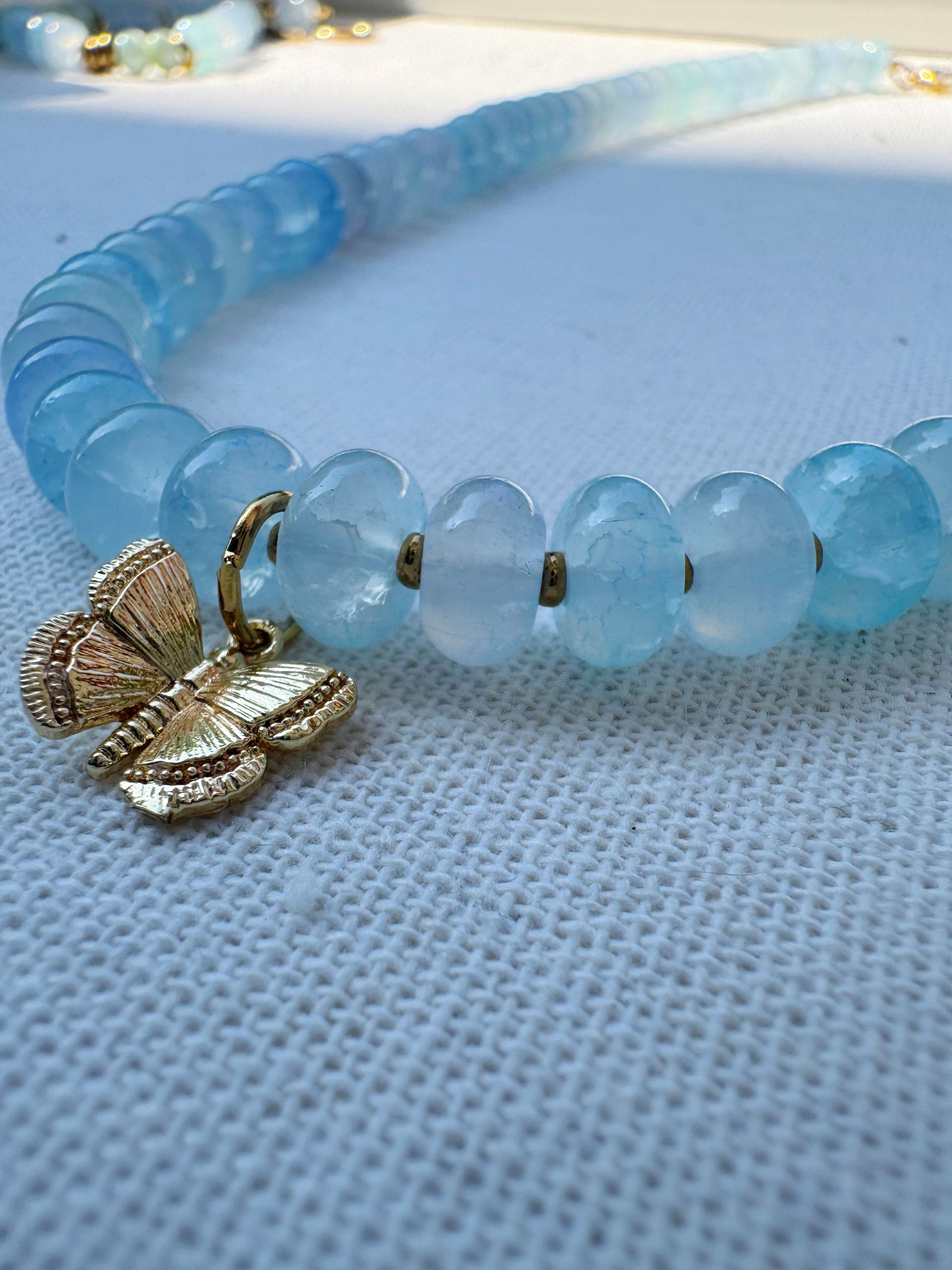 Blue Mist Butterfly Necklace