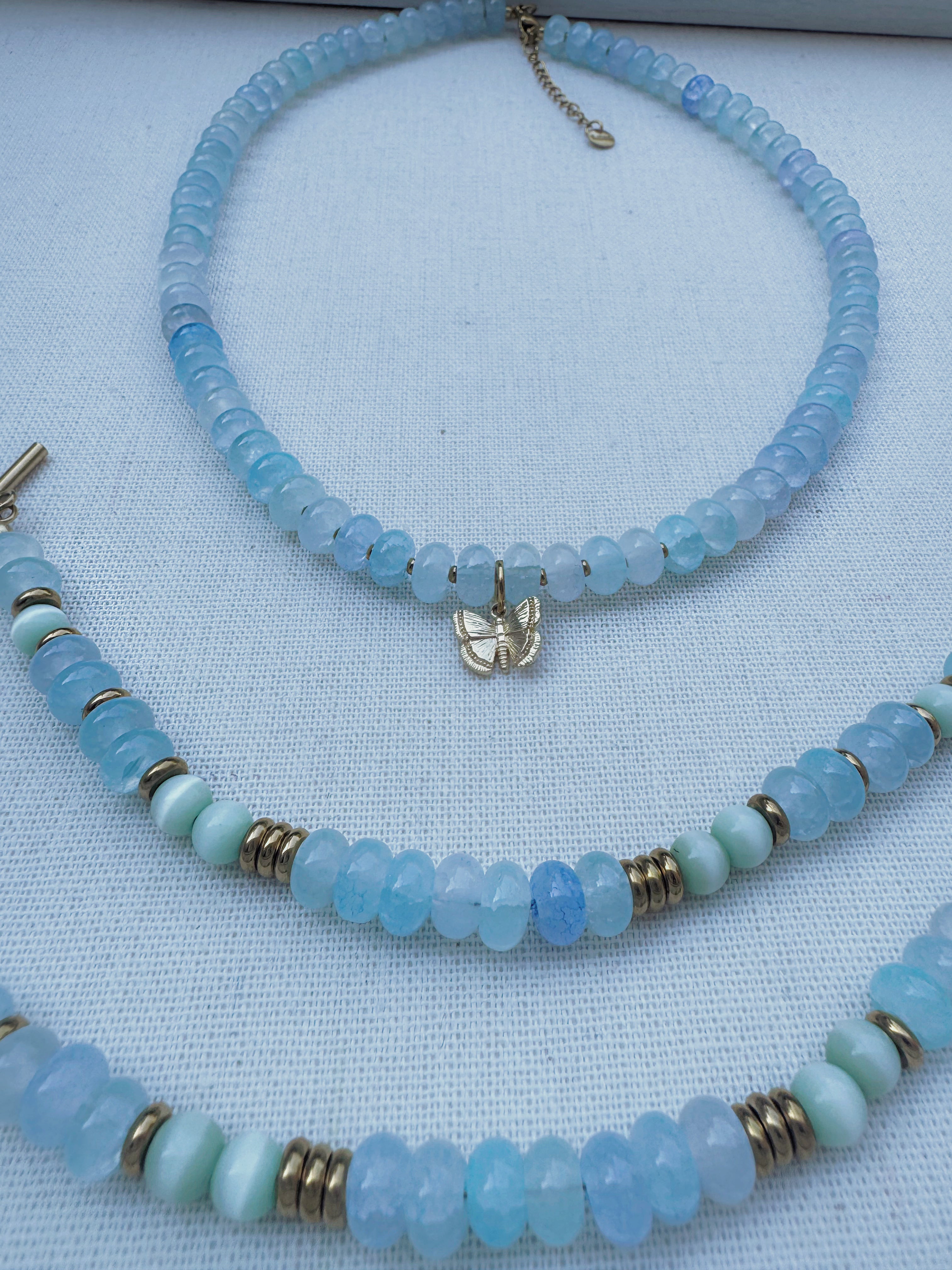 Blue Mist Butterfly Necklace