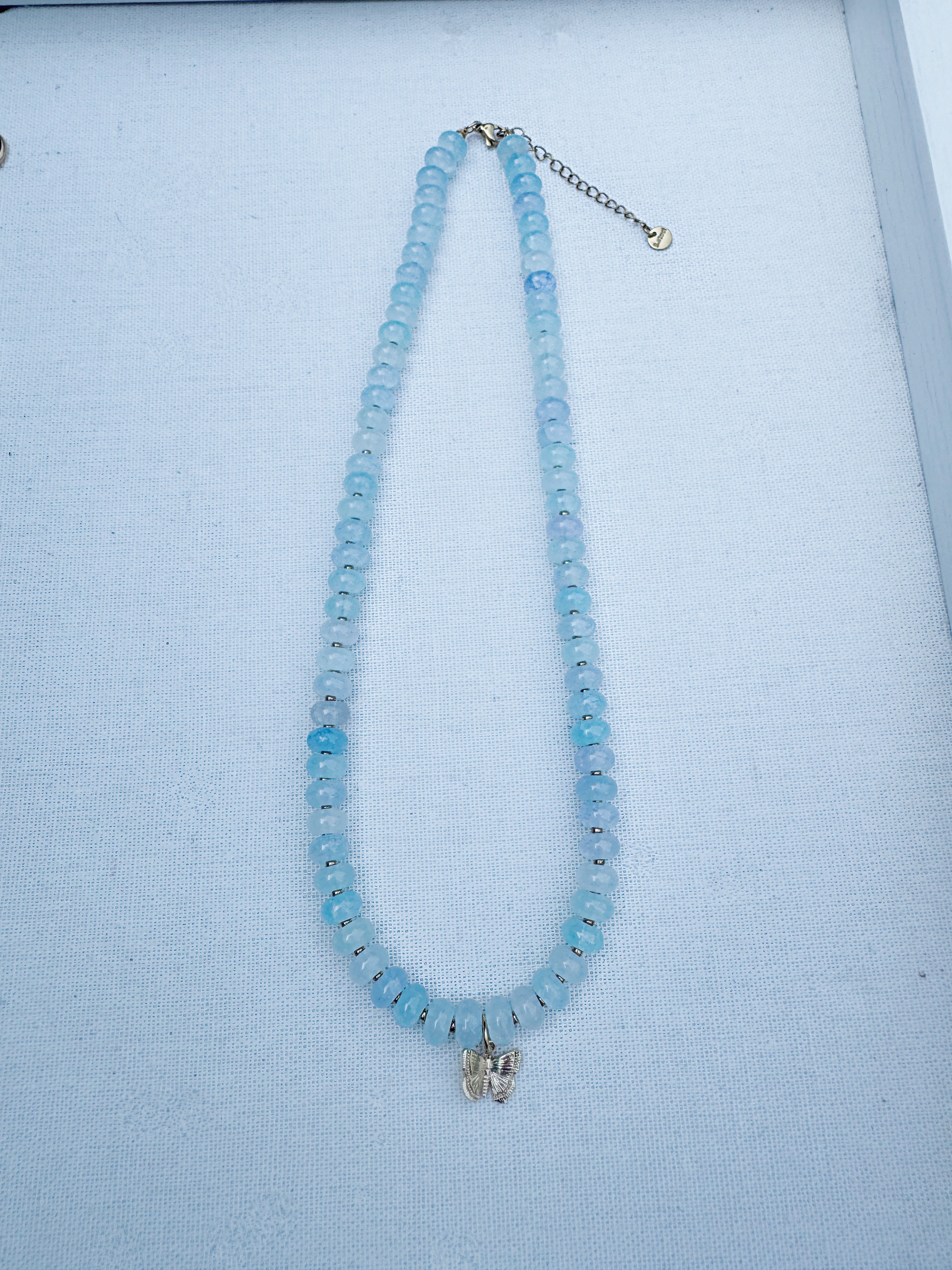 Blue Mist Butterfly Necklace