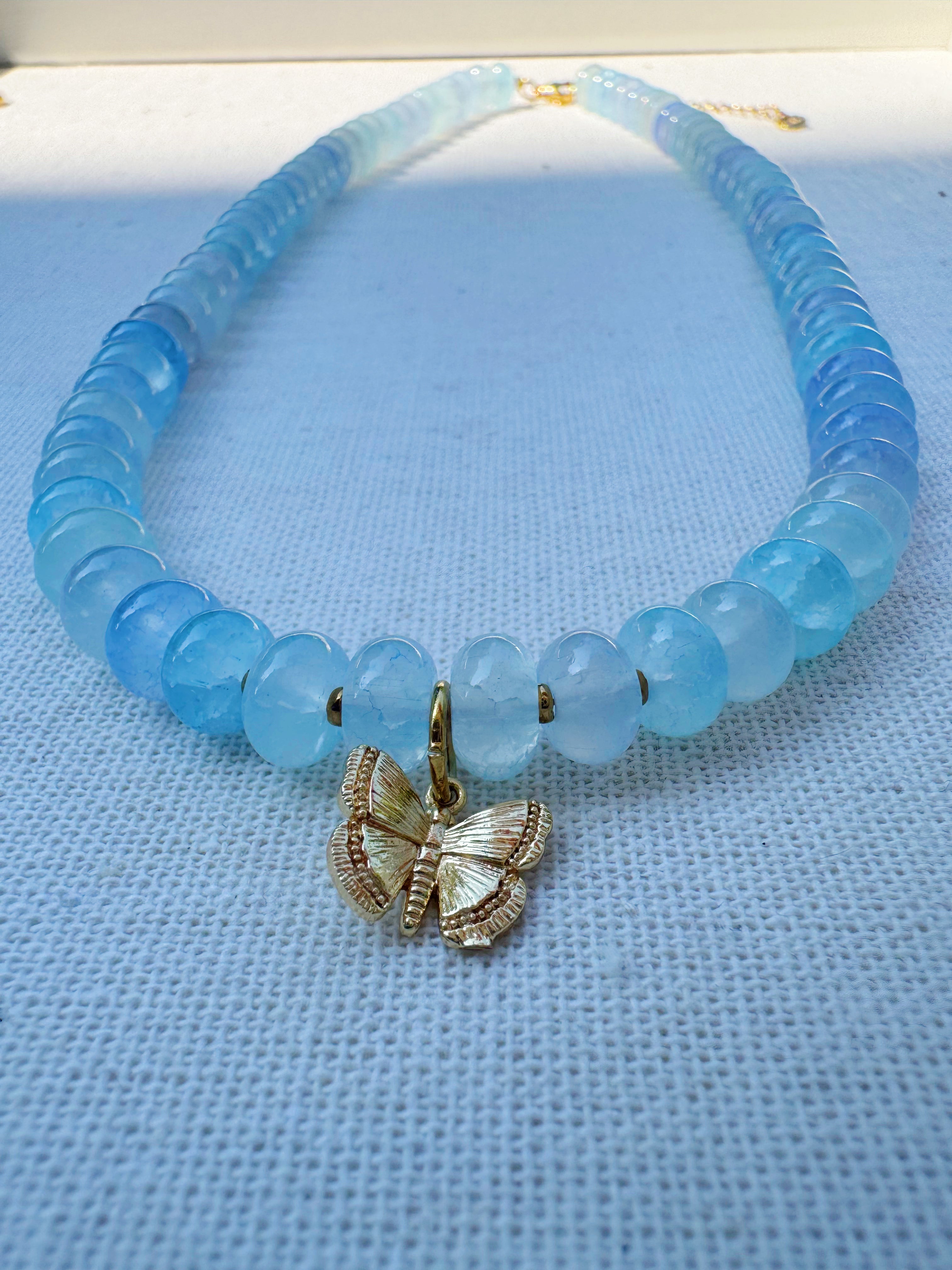Blue Mist Butterfly Necklace
