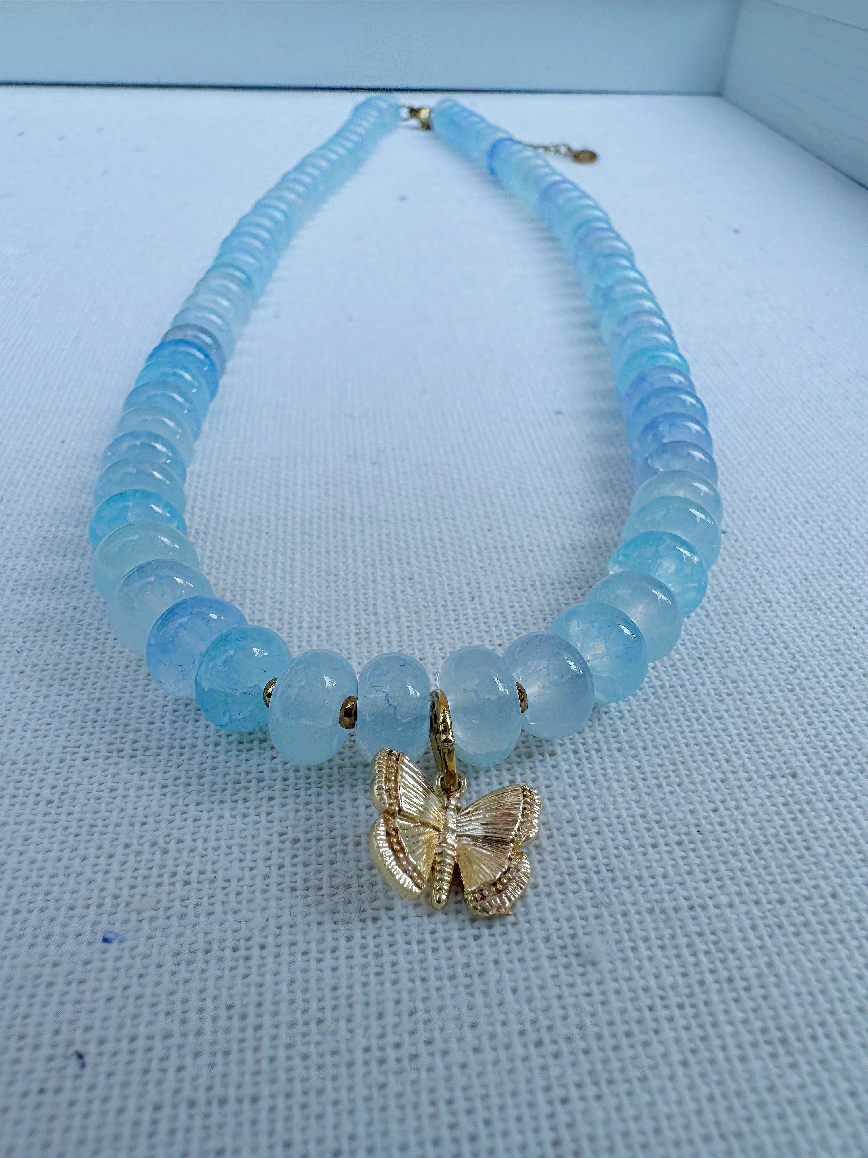 Blue Mist Butterfly Necklace