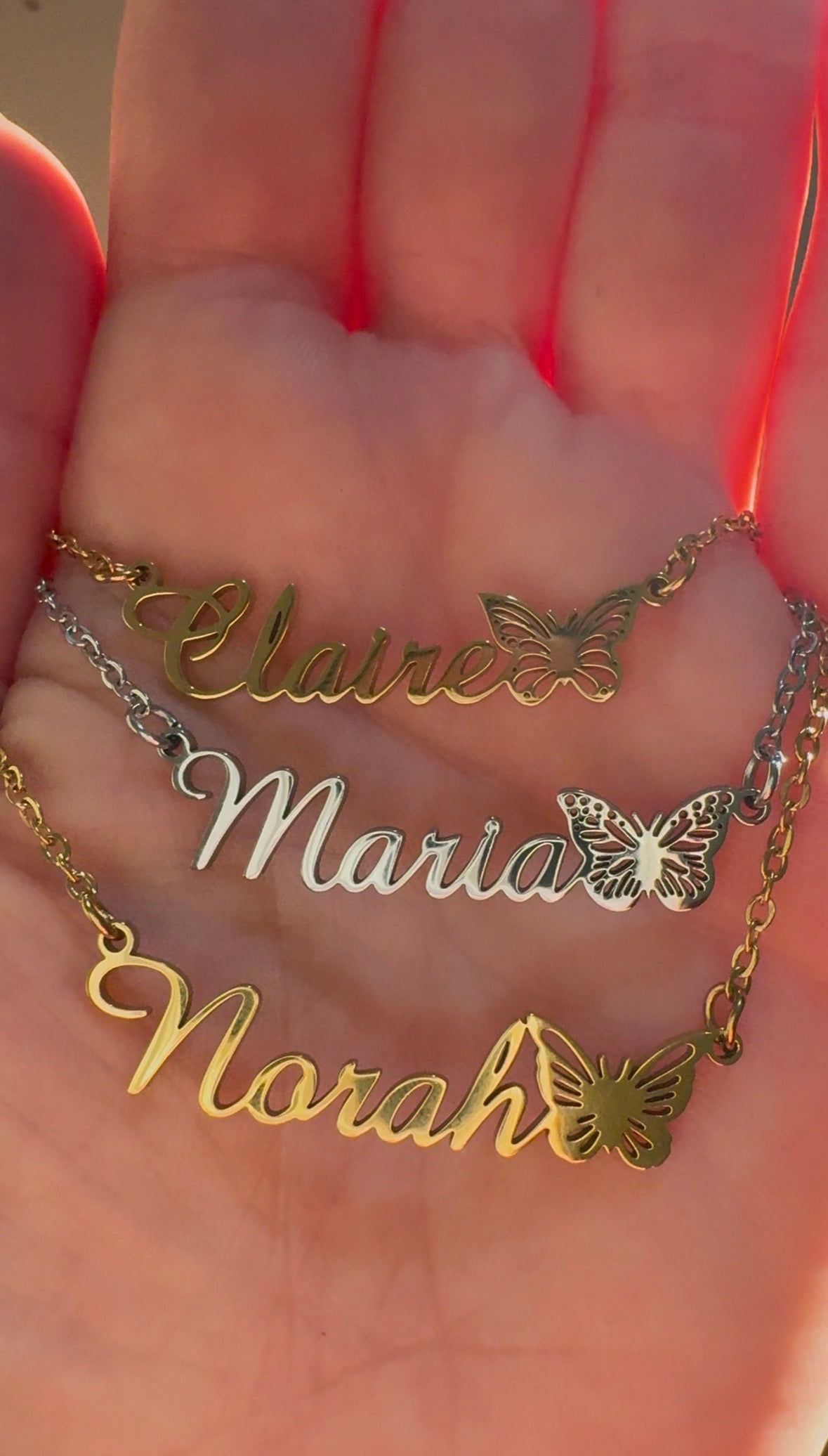 Butterfly Name Necklace