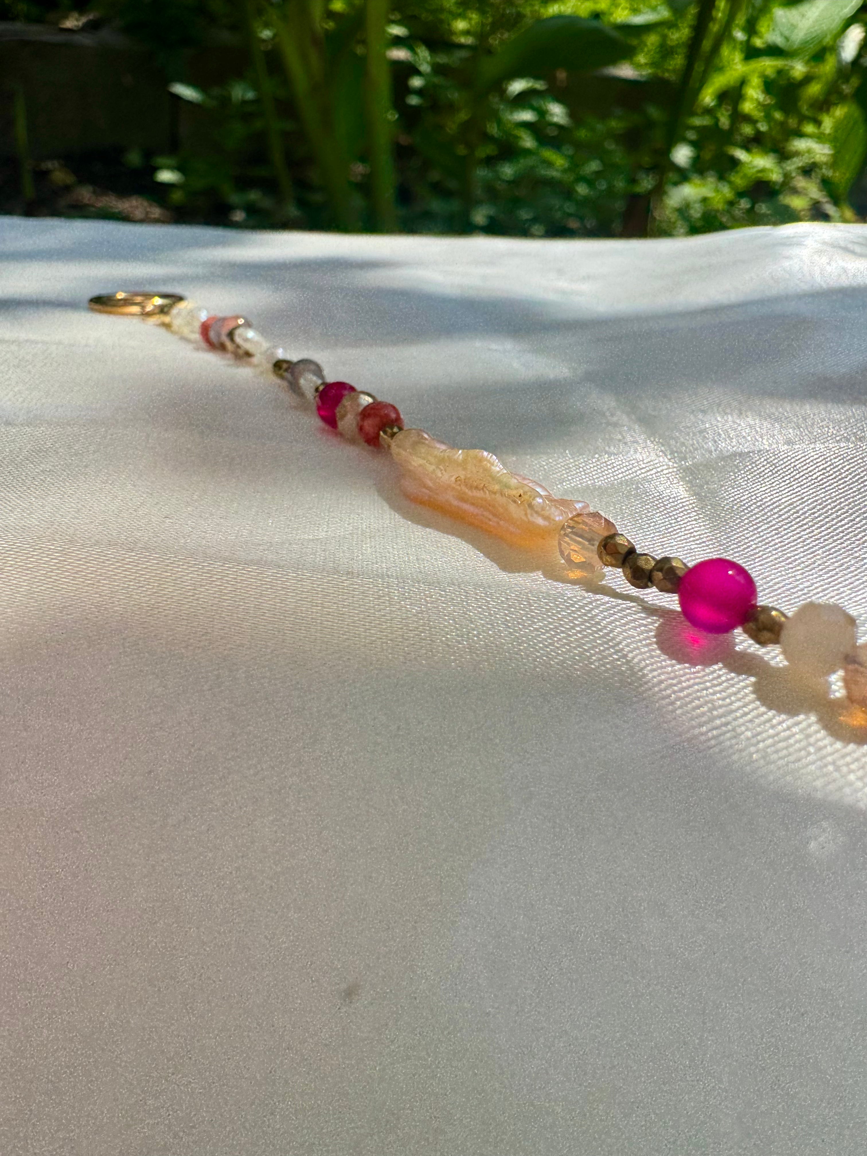 Pink & Pearl Toggle Bracelet