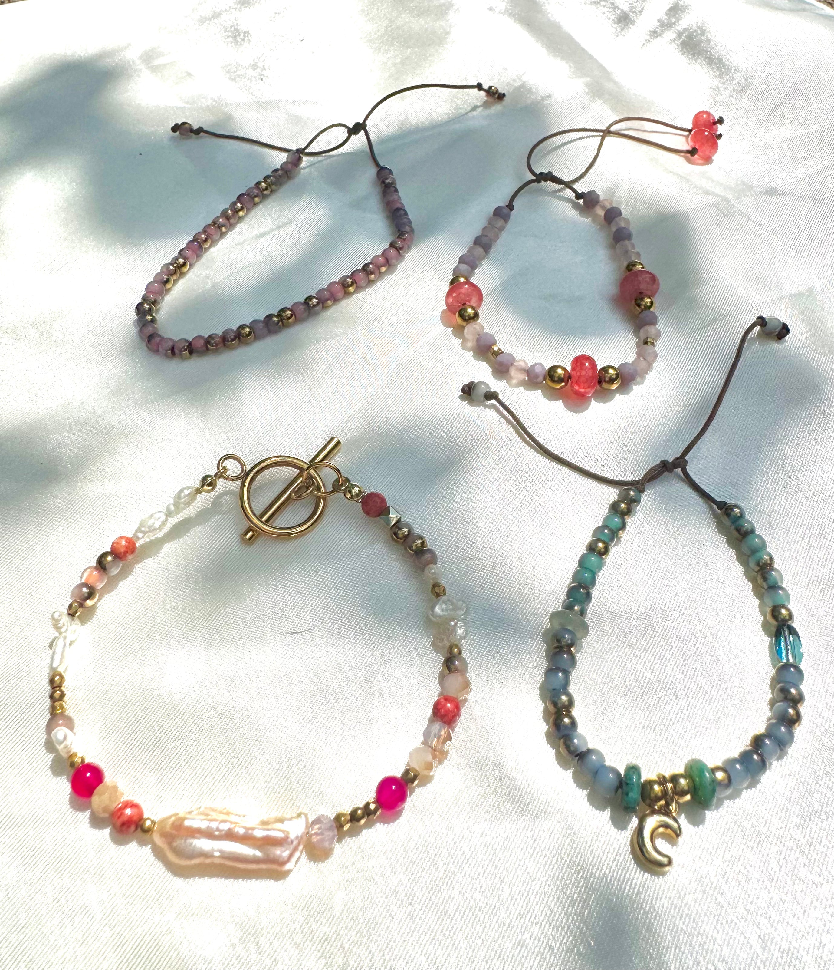 Pink & Pearl Toggle Bracelet