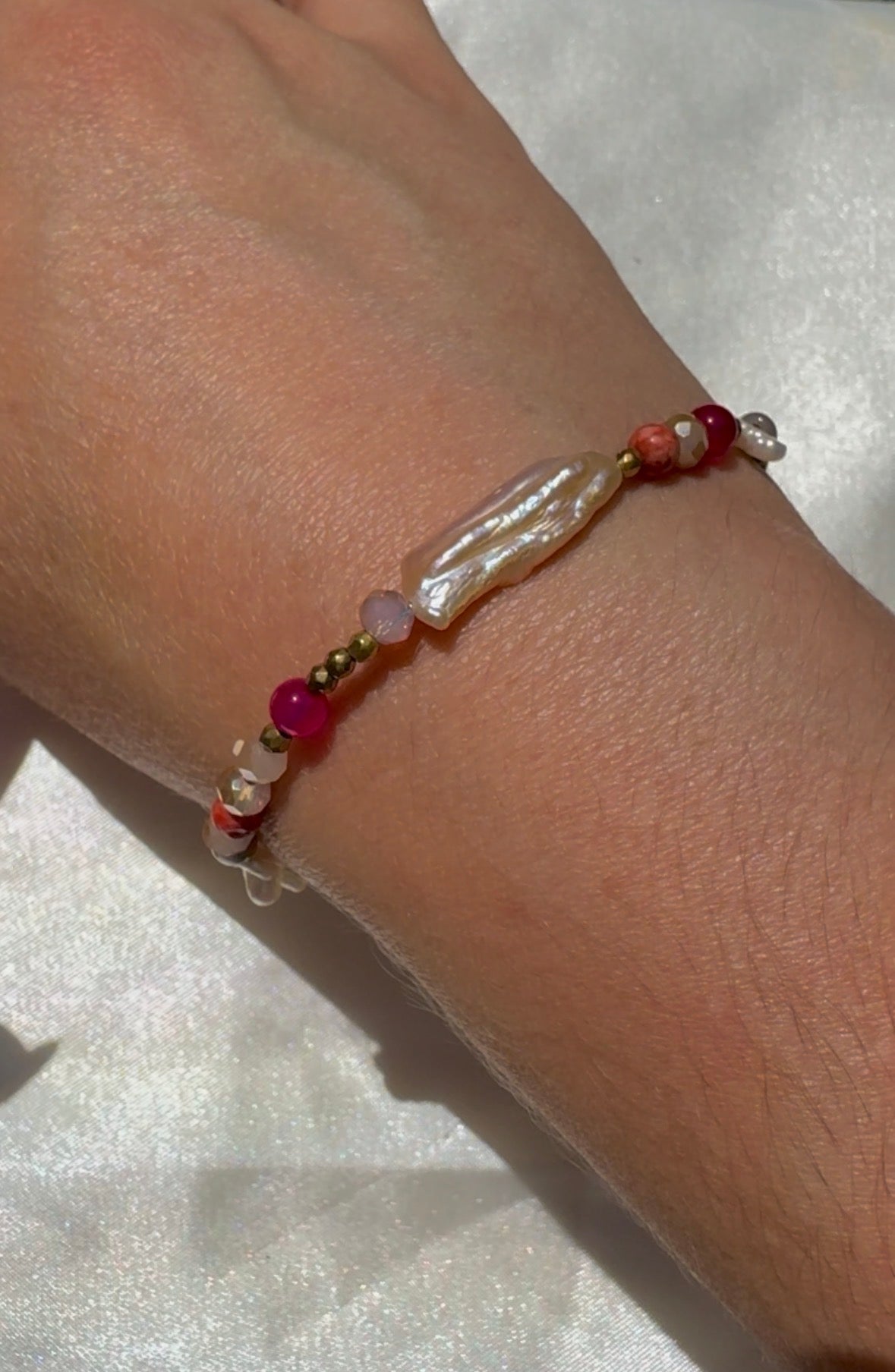 Pink & Pearl Toggle Bracelet